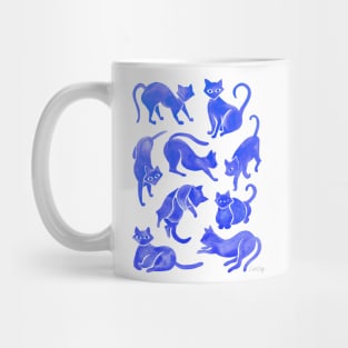 blue cat position Mug